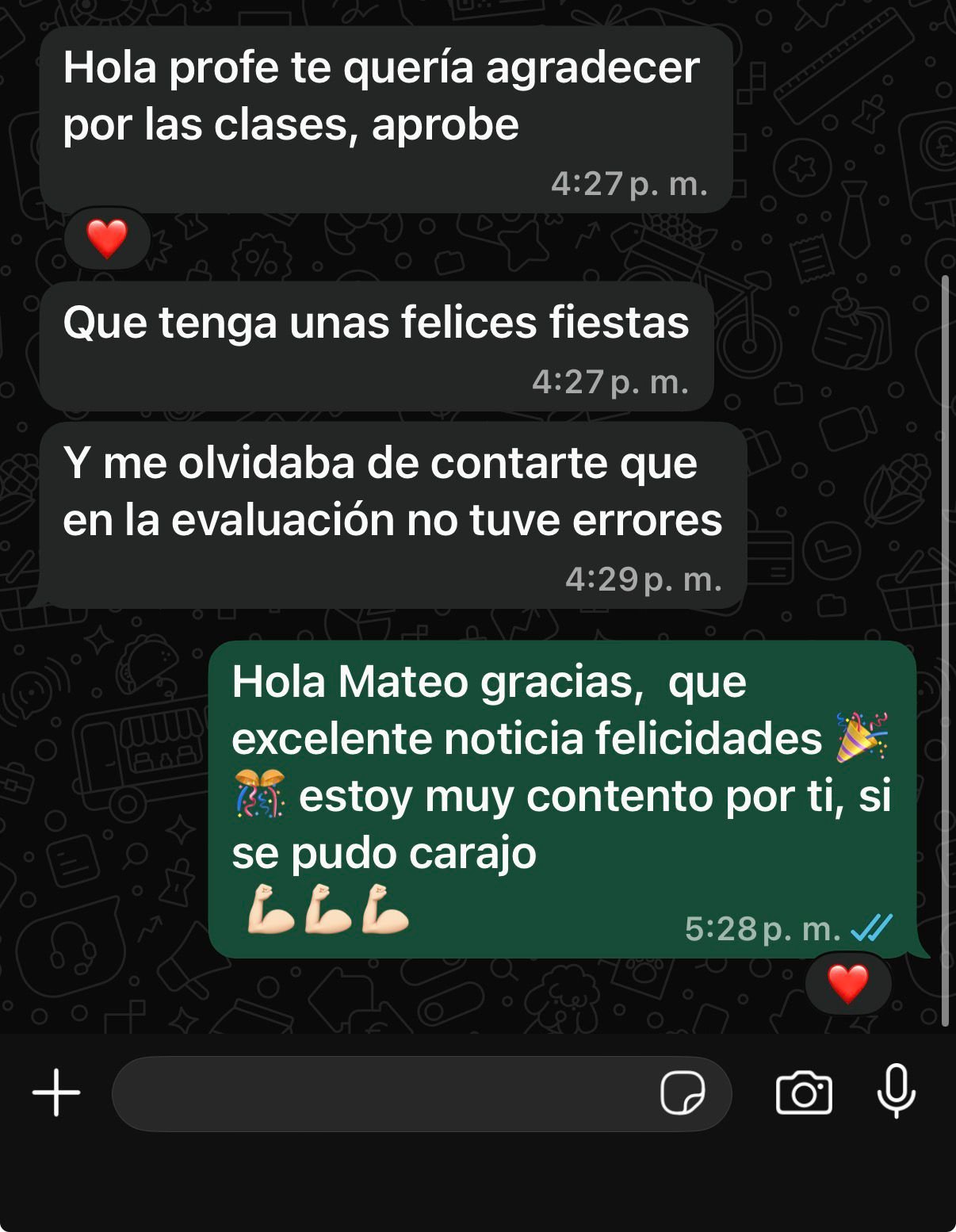 Alumno informa que aprobó sin errores