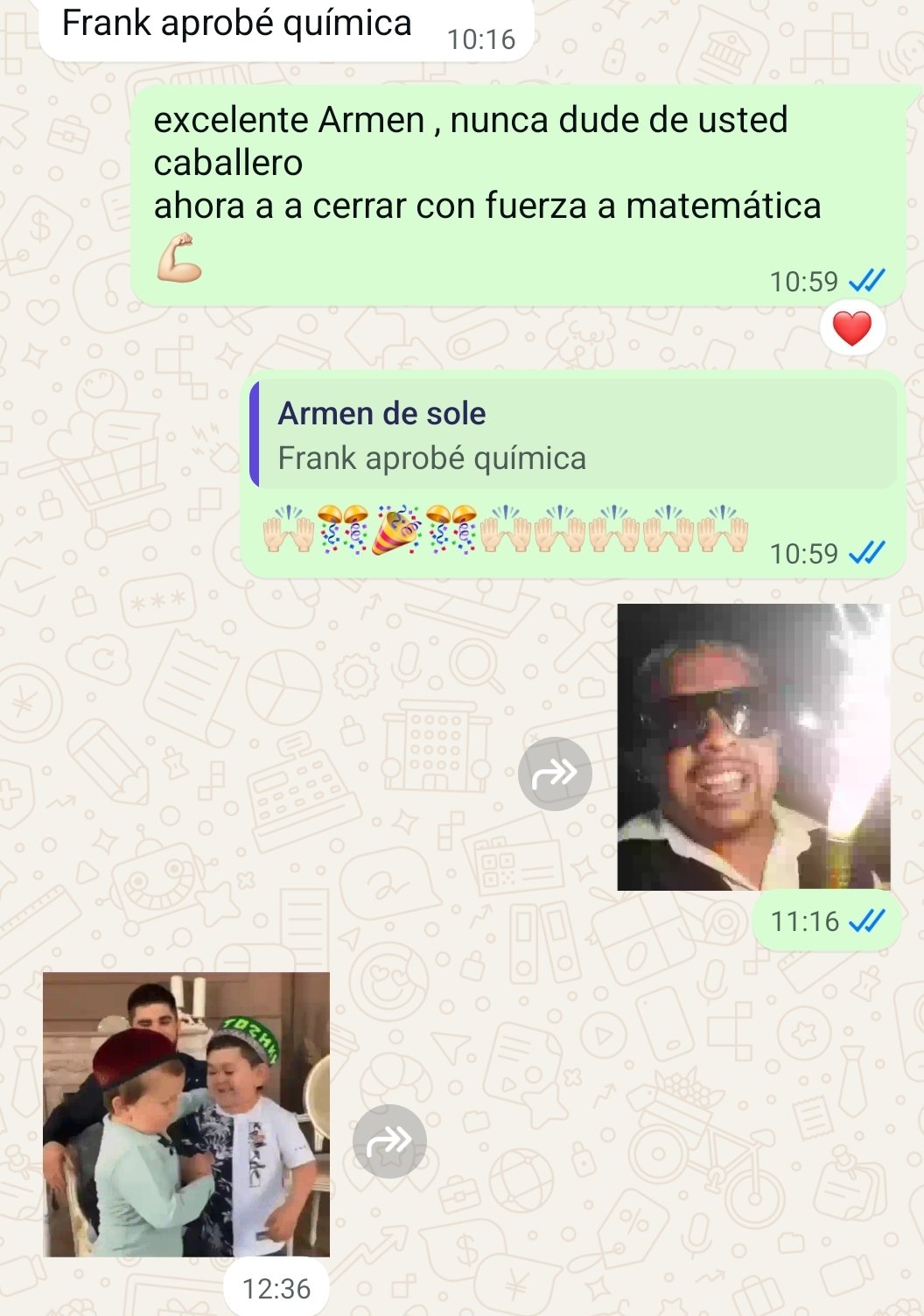 Alumno informa que aprobó química